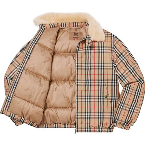 supreme burberry resale|supreme shearling collar down puffer.